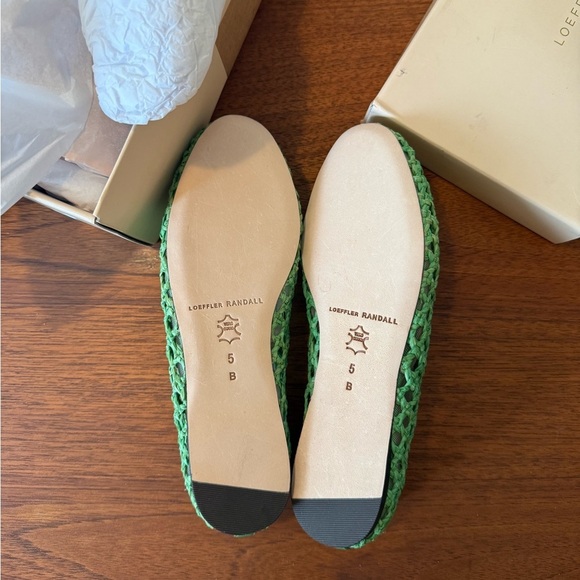 new Loeffler Randall “Leonie” Green Crochet Ballet Flat Size 5 - Picture 9 of 10